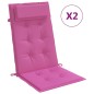 vidaXL Cojines de silla con respaldo alto 2 uds tela Oxford rosa vidaXL Cojines de silla con respaldo alto 2 uds tela Oxford rosa