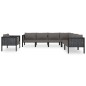 vidaXL Muebles jardín 7 pzas y cojines ratán sintético gris antracita vidaXL Muebles jardín 7 pzas y cojines ratán sintético gris antracita