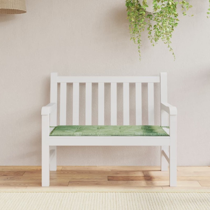 vidaXL Cojín banco de jardín tela Oxford estampado hojas 100x50x3 cm vidaXL Cojín banco de jardín tela Oxford estampado hojas 100x50x3 cm