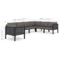 vidaXL Muebles jardín 7 pzas y cojines ratán sintético gris antracita vidaXL Muebles jardín 7 pzas y cojines ratán sintético gris antracita
