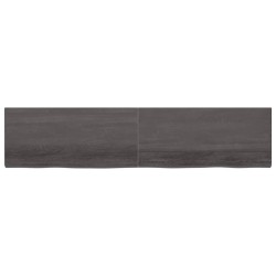 vidaXL Estante pared madera roble tratada marrón oscuro 220x50x(2-6)cm