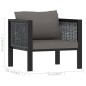 vidaXL Muebles jardín 7 pzas y cojines ratán sintético gris antracita vidaXL Muebles jardín 7 pzas y cojines ratán sintético gris antracita