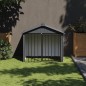 vidaXL Caseta perros con tejado acero galvanizado negro 117x103x102 cm