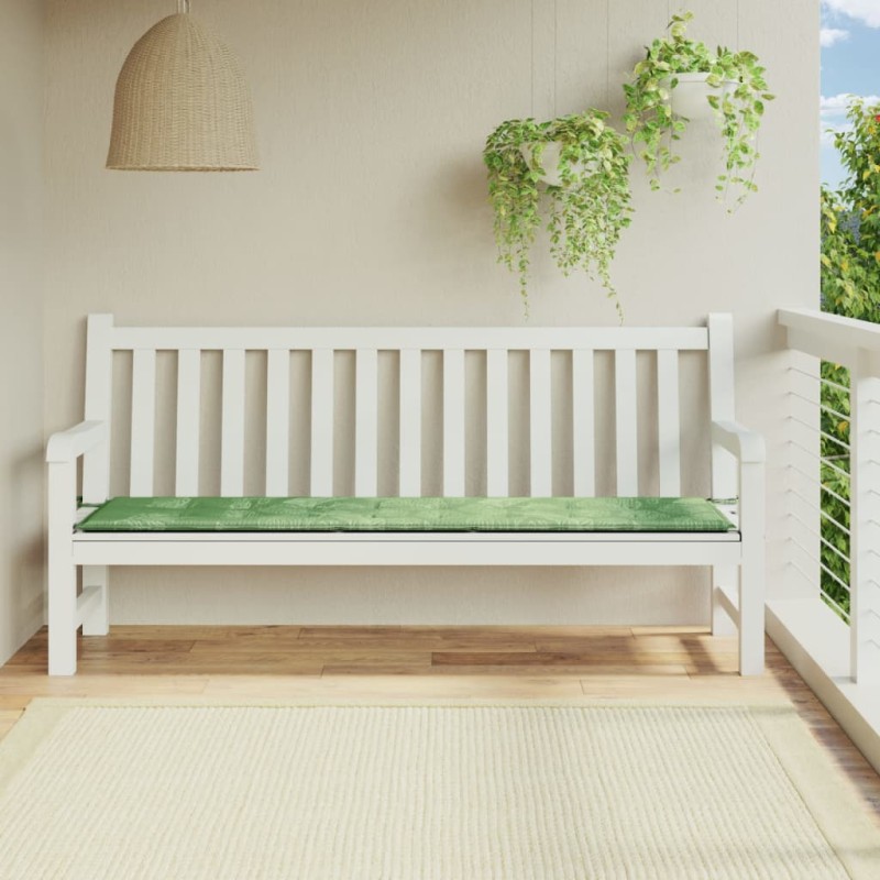 vidaXL Cojín para banco de jardín tela estampado de hojas 200x50x3 cm vidaXL Cojín para banco de jardín tela estampado de hojas 200x50x3 cm