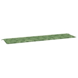 vidaXL Cojín para banco de jardín tela estampado de hojas 200x50x3 cm