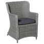 Madison Cojín de asiento silla de mimbre de jardín Panama gris 48x48cm Madison Cojín de asiento silla de mimbre de jardín Panama gris 48x48cm