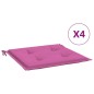 vidaXL Cojines de silla de jardín 4 uds tela rosa 40x40x3 cm vidaXL Cojines de silla de jardín 4 uds tela rosa 40x40x3 cm
