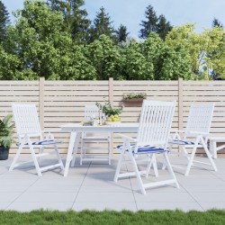 vidaXL Cojines silla jardín 4 uds tela a rayas azul y blanco 50x50x3cm