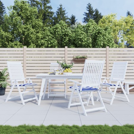 vidaXL Cojines silla jardín 4 uds tela a rayas azul y blanco 50x50x3cm