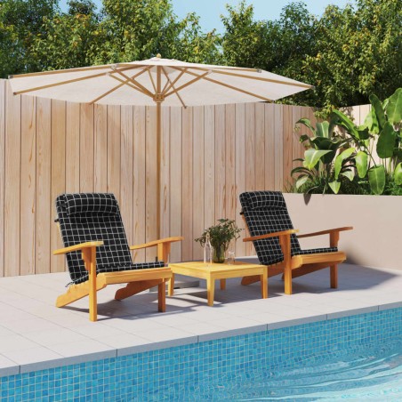 vidaXL Cojines para silla Adirondack 2 uds tela Oxford a cuadros negro