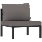 vidaXL Sofá modular central con cojín ratán sintético gris antracita vidaXL Sofá modular central con cojín ratán sintético gris antracita