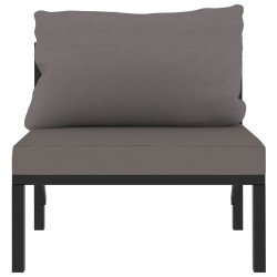 vidaXL Sofá modular central con cojín ratán sintético gris antracita