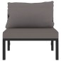 vidaXL Sofá modular central con cojín ratán sintético gris antracita vidaXL Sofá modular central con cojín ratán sintético gris antracita