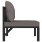 vidaXL Sofá modular central con cojín ratán sintético gris antracita vidaXL Sofá modular central con cojín ratán sintético gris antracita