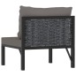 vidaXL Sofá modular central con cojín ratán sintético gris antracita vidaXL Sofá modular central con cojín ratán sintético gris antracita