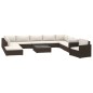 vidaXL Set muebles de jardín 11 piezas con cojines ratán sintético marrón vidaXL Set muebles de jardín 11 piezas con cojines ratán sintético marrón