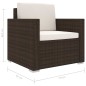 vidaXL Set muebles de jardín 11 piezas con cojines ratán sintético marrón vidaXL Set muebles de jardín 11 piezas con cojines ratán sintético marrón