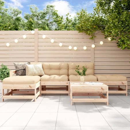 vidaXL Juego de muebles de jardín 6 piezas madera maciza de pino