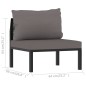 vidaXL Sofá modular central con cojín ratán sintético gris antracita vidaXL Sofá modular central con cojín ratán sintético gris antracita