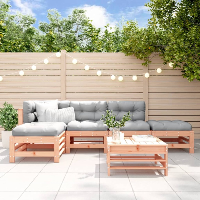 vidaXL Juego de muebles de jardín 6 pzas madera maciza abeto Douglas