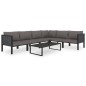 vidaXL Sofá modular central con cojín ratán sintético gris antracita vidaXL Sofá modular central con cojín ratán sintético gris antracita