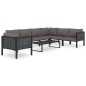 vidaXL Sofá modular central con cojín ratán sintético gris antracita vidaXL Sofá modular central con cojín ratán sintético gris antracita