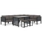 vidaXL Sofá modular central con cojín ratán sintético gris antracita vidaXL Sofá modular central con cojín ratán sintético gris antracita
