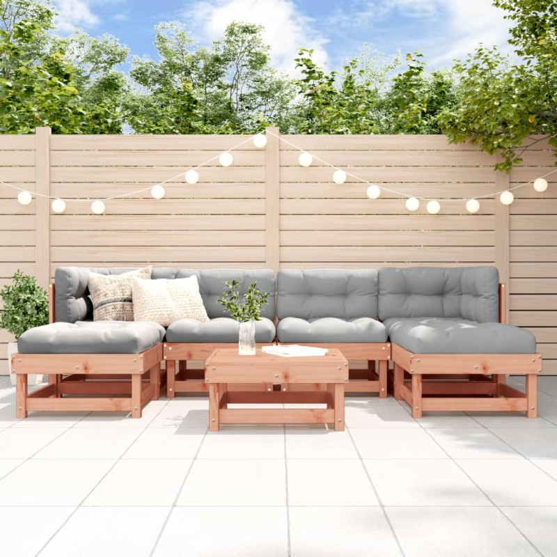 vidaXL Juego de muebles de jardín 7 pzas madera maciza abeto Douglas