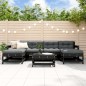vidaXL Juego de muebles de jardín 7 piezas madera maciza de pino negro vidaXL Juego de muebles de jardín 7 piezas madera maciza de pino negro