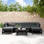 vidaXL Juego de muebles de jardín 7 piezas madera maciza de pino negro vidaXL Juego de muebles de jardín 7 piezas madera maciza de pino negro