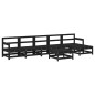 vidaXL Juego de muebles de jardín 7 piezas madera maciza de pino negro vidaXL Juego de muebles de jardín 7 piezas madera maciza de pino negro