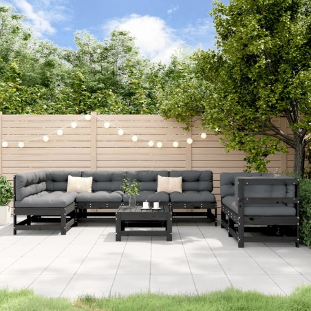 vidaXL Juego de muebles de jardín 8 piezas madera maciza de pino