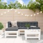 vidaXL Juego de sofás de jardín 5 piezas madera maciza de pino blanco vidaXL Juego de sofás de jardín 5 piezas madera maciza de pino blanco