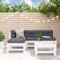 vidaXL Juego de sofás de jardín 5 piezas madera maciza de pino blanco vidaXL Juego de sofás de jardín 5 piezas madera maciza de pino blanco