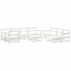vidaXL Juego de muebles de jardín 10 piezas madera maciza pino blanco