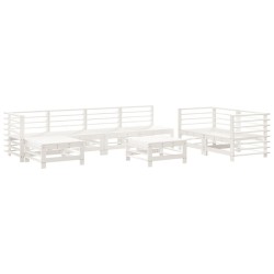 vidaXL Juego de muebles de jardín 8 piezas madera maciza de pino