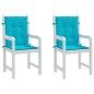 vidaXL Cojines para silla con respaldo bajo 2 uds tela turquesa vidaXL Cojines para silla con respaldo bajo 2 uds tela turquesa