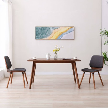vidaXL Sillas de comedor 2 unidades de tela gris