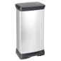 Curver Papelera de pedal Deco plateado 50 L Curver Papelera de pedal Deco plateado 50 L