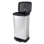 Curver Papelera de pedal Deco plateado 50 L Curver Papelera de pedal Deco plateado 50 L