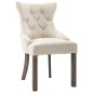 vidaXL Sillas de comedor 2 unidades de tela beige vidaXL Sillas de comedor 2 unidades de tela beige