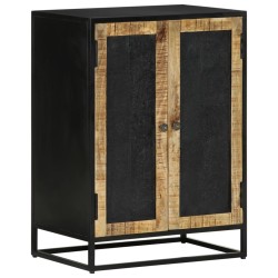 vidaXL Aparador con 2 puertas hierro y madera maciza mango 55x35x75 cm