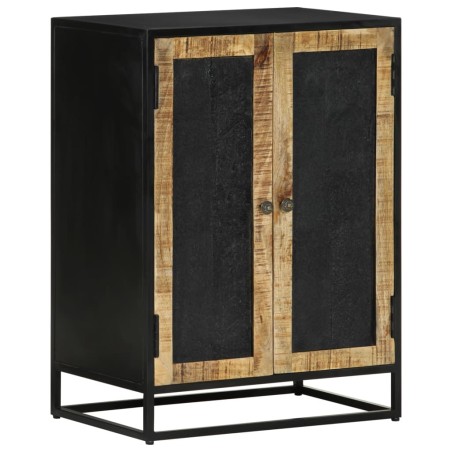vidaXL Aparador con 2 puertas hierro y madera maciza mango 55x35x75 cm