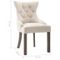 vidaXL Sillas de comedor 2 unidades de tela beige vidaXL Sillas de comedor 2 unidades de tela beige