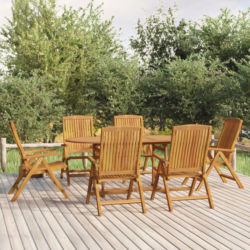 vidaXL Juego de comedor de jardín 7 piezas madera maciza de teca vidaXL Juego de comedor de jardín 7 piezas madera maciza de teca
