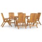 vidaXL Juego de comedor de jardín 7 piezas madera maciza de teca vidaXL Juego de comedor de jardín 7 piezas madera maciza de teca