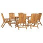 vidaXL Juego de comedor de jardín 7 piezas madera maciza de teca vidaXL Juego de comedor de jardín 7 piezas madera maciza de teca