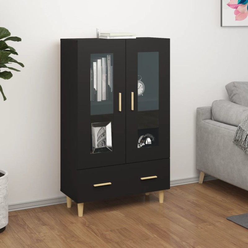 vidaXL Aparador de madera de ingeniería negro 70x31x115 cm vidaXL Aparador de madera de ingeniería negro 70x31x115 cm