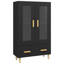 vidaXL Aparador de madera de ingeniería negro 70x31x115 cm