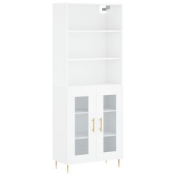 vidaXL Aparador alto madera contrachapada blanco brillo 69,5x34x180 cm